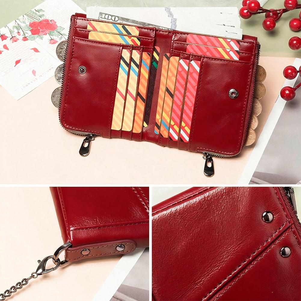 Humerpaul Portafoglio da donna 100% pelle di mucca Portafoglio pochette
