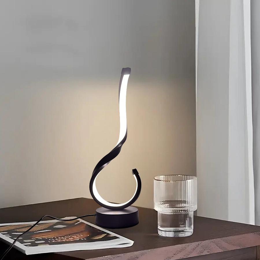 1Pc  Modern Creative Elegant White Desktop Lamp, USB Power Supply - Three Lighting Modes, Suitable for Bedroom and Study Room