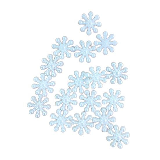 100Pcs Snowflake Decorations Attractive Wear-resistant Cute DIY Faux Pearl Decorations for Christmas 100