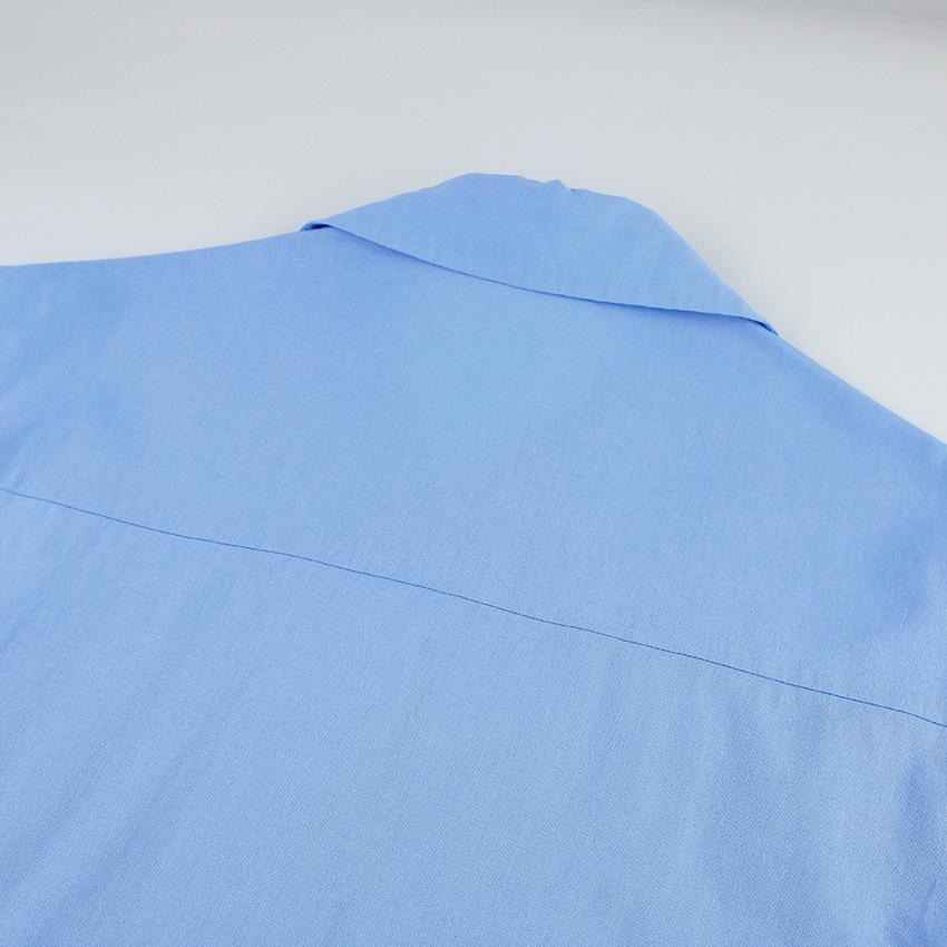 Elegant High Waist Sleeveless Cotton Linen Summer Dress with Turn-Down Collar