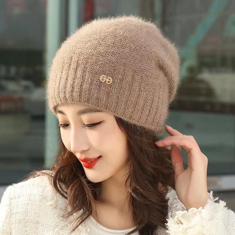 Squirrel Fleece Hat Stack Hat New Autumn and Winter Hat Women's Winter Wool Hand-woven Hat Versatile Outdoor