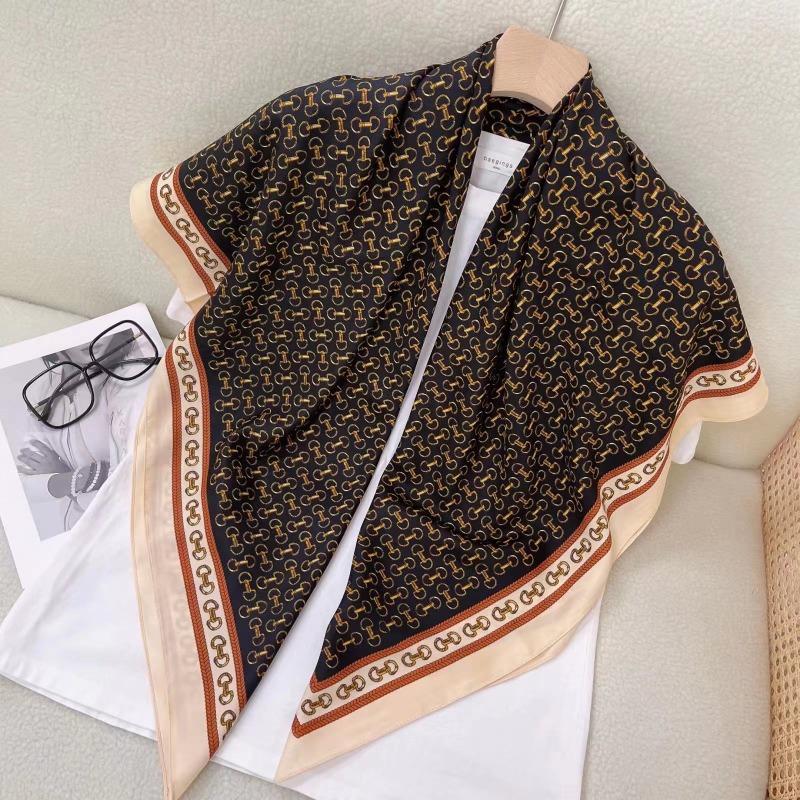 Women S Korean Style Square Scarf Elegant Air Conditioner Shawl