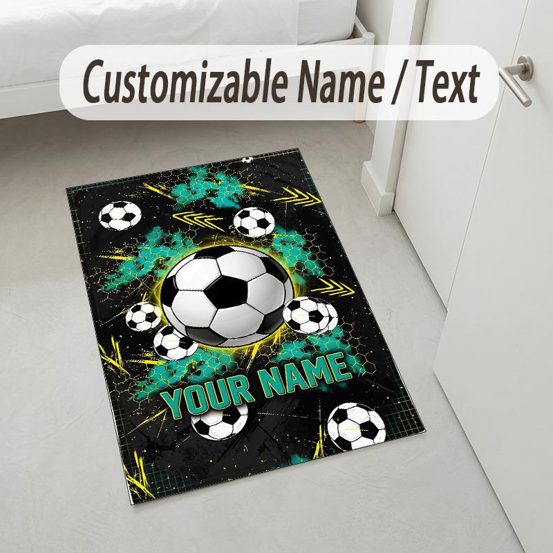 Snack Jar Theme Soft Crystal Velvet Rug Custom Name & Text Print Non Slip Floor Rug for Bedroom Living Room