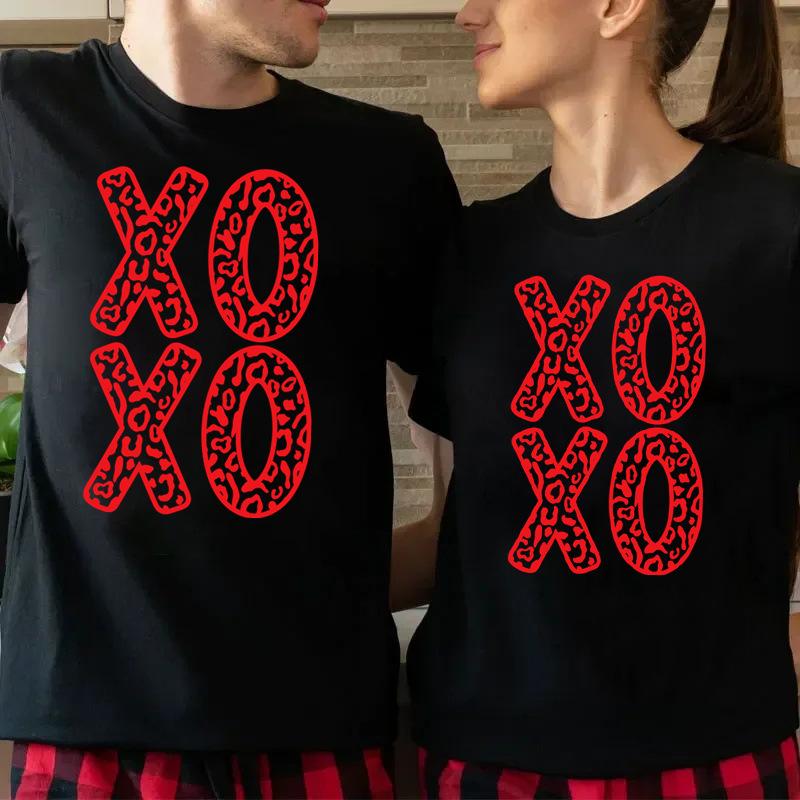 Funny Valentine Printed Couple's Versatile Casual Top Fashion High Street T-Shirts Women’s