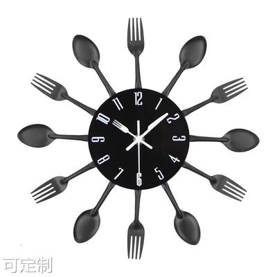 Creative Gold Metal Kitchen Supplies Knife and Fork Shaped Wall Clock Fashion Home Decoration Restaurant Art Wall Watch