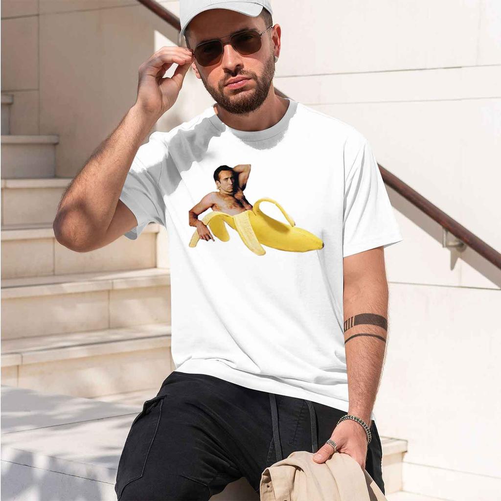Nolas Cage Banana Pattern Tshirt Wounisex Unisex Casual Grh T Shirts Adult Streetwear Camisetas Tops Tee Clothes 2026 New Model Unisexs