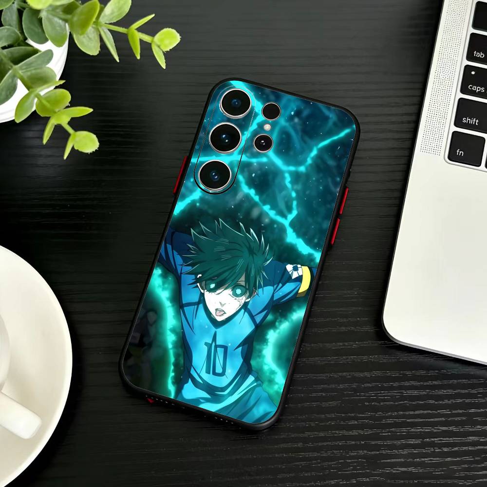 

Anime Trent B-Blue L-Lock Phone Case For Samsung S26,S25,S24,S23,S22,S21,S20,Ultra,Plus,FE Black Soft Cover Samsung S25