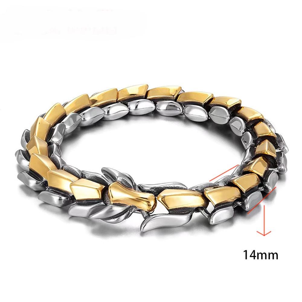 Personality Mens Jewellery Hip Hop Punk Head Dragon Lin Bracelet Retro Exaggerated Dragon Bracelet Jewelry Men Accessories Gift