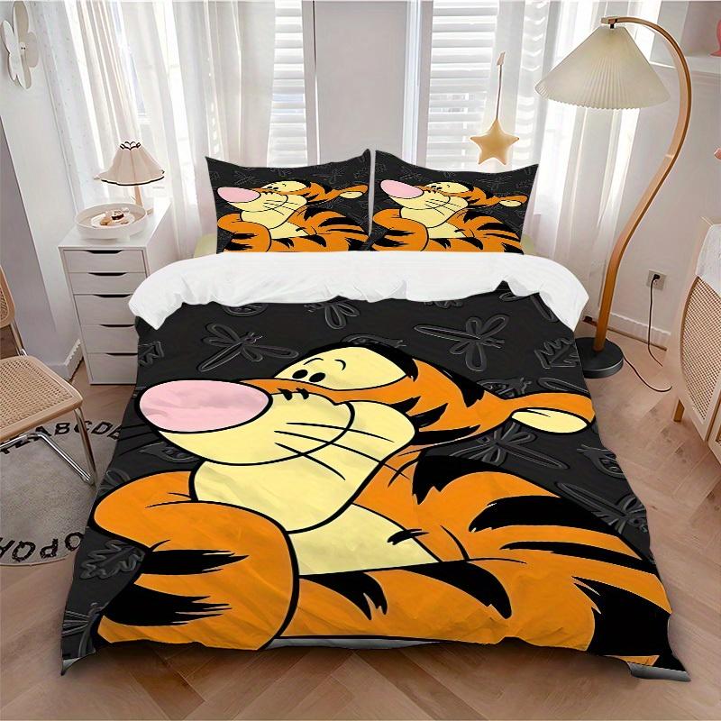 

3pcs set Tigger1pc of quilt cover+2pcs of pillowcase, no core, print bedding, All Seasons Bedroom Setting046 135x200cm
