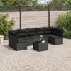 VidaXL Garden Lounge Set 8 Pcs with Cushions Black Braided Resin 3217435
