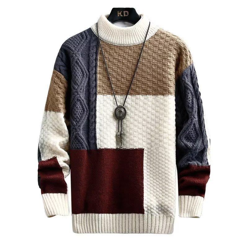 2023 Boys' Half-High Collar Thickened Sweater for Teens