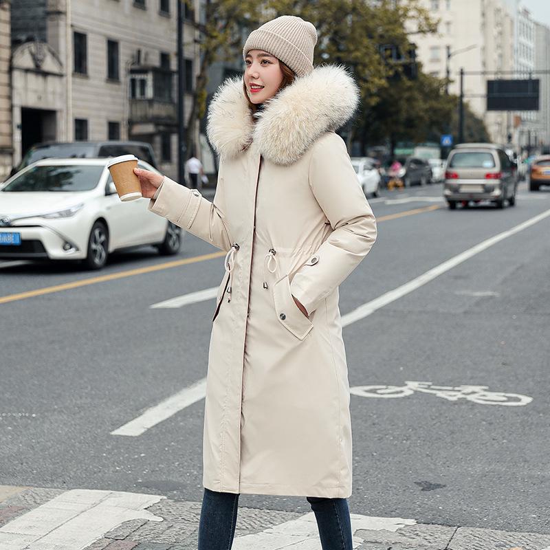 

Зимняя парка средней длины выше колена со съемной подкладкой из флиса, женская хлопковая куртка в корейском стиле. L