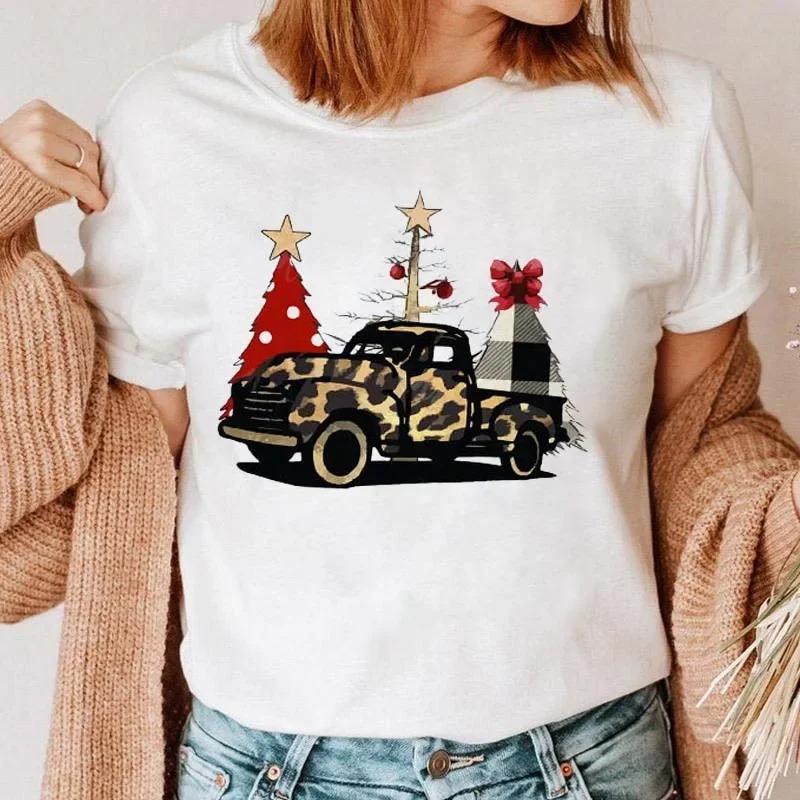 1PC Christmas Snowman Tshirt New Year Christmas Tree Tshirt 2025 Printed Tshirt Womens Shirt Clothing Tshirt