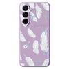 For Samsung Galaxy A17 5G Case White Feathers Pattern Printing Straight Edge TPU Phone Back Cover