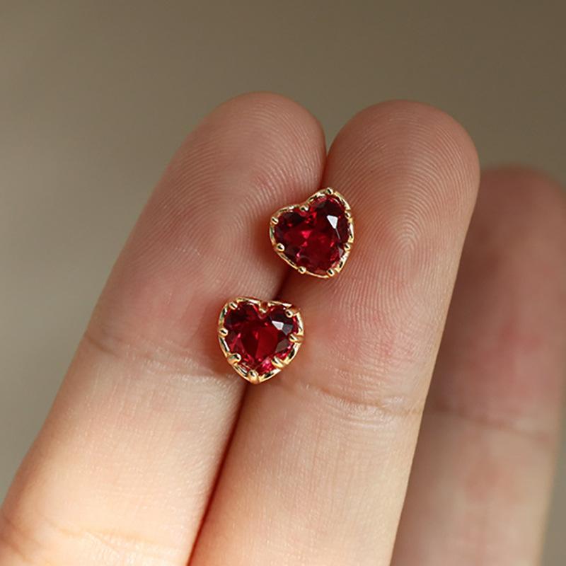 925 Silver Needle Simple Small Stud Earrings Round Cubic Zirconia Minimalist Stud Earrings Gift for Her