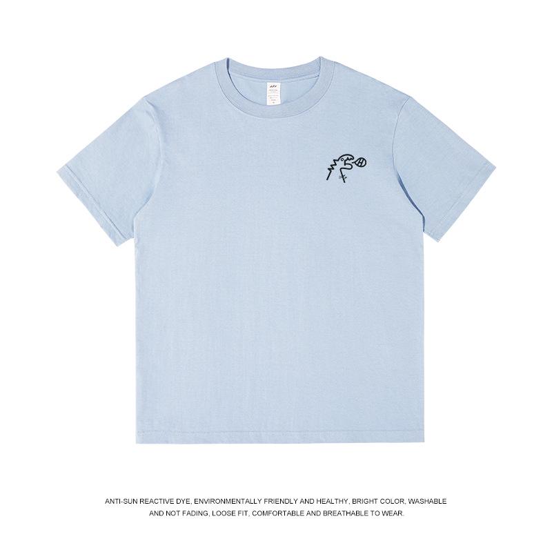 

230g Pure Cotton Men s Short-Sleeve Dinosaur Print Casual Loose T-Shirt S