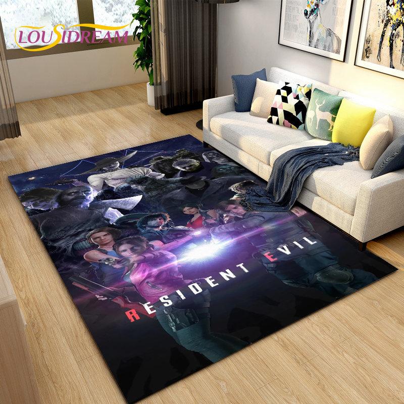 Resident Evil Game Gamer Area Rug Large,Carpet Rug for Living Room Bedroom Sofa Doormat Decoration,Kitchen Non-slip Floor Mat 3D