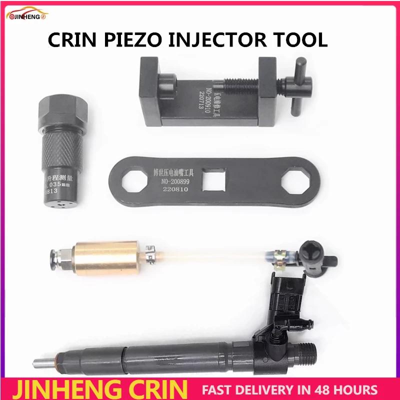 CRIN Piezo Injector Nozzle Cap Remove Plunger Install AHE Stroke Travel Measuring Boost Valve Pressure Repair Tools Video Guide