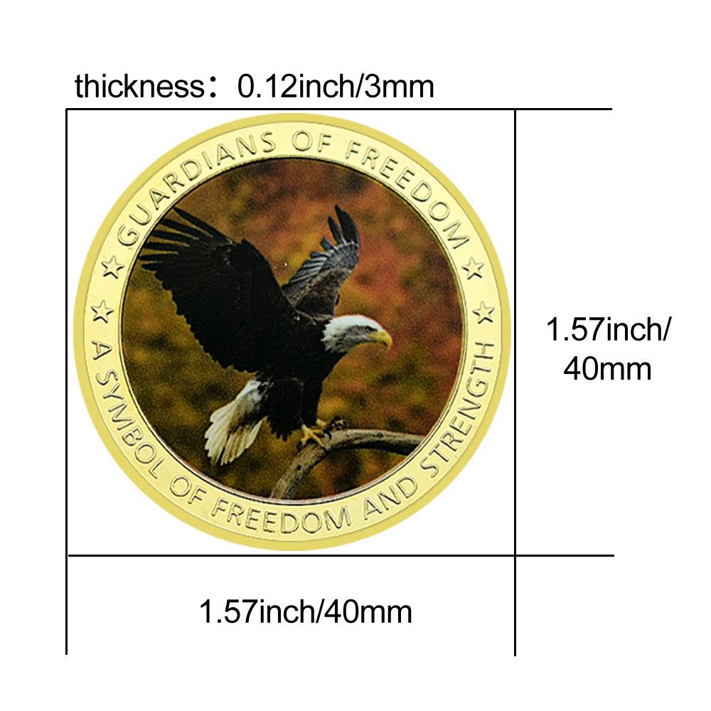 Famous auspicious bird of rare animals in the United States, bald eagle metal commemorative coin, commemorative medal