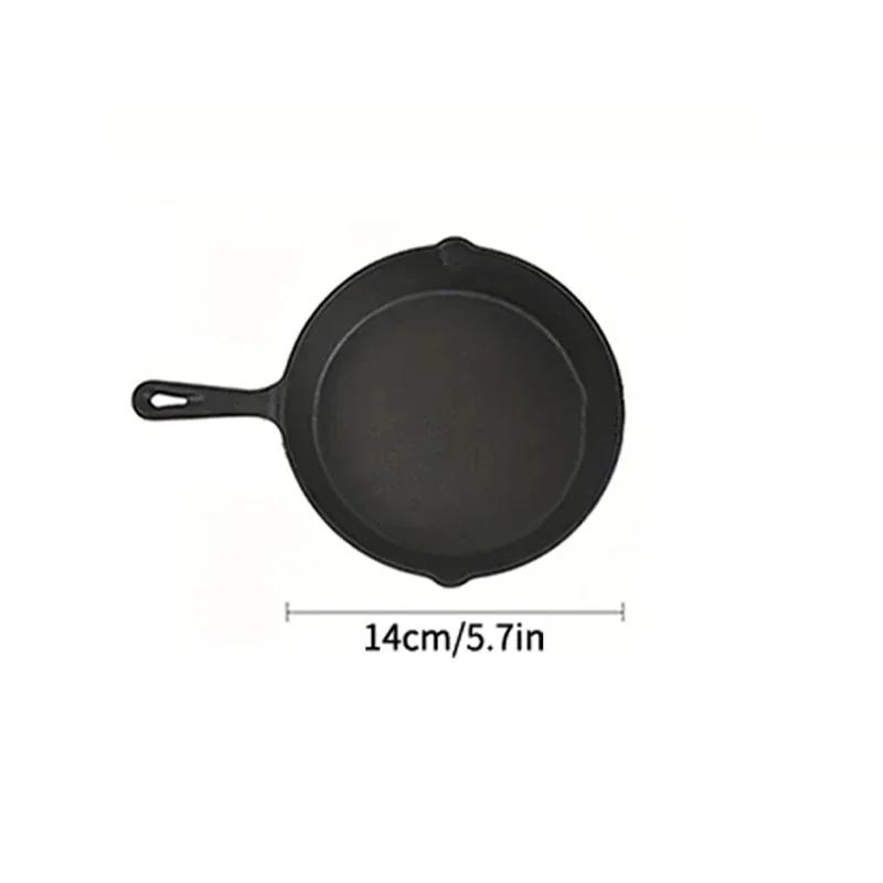 

1PCS Small Frying Pan Cast Iron Uncoated Black Suitable For Fried Food Cooking And Stir-Frying Kitchen Utensils