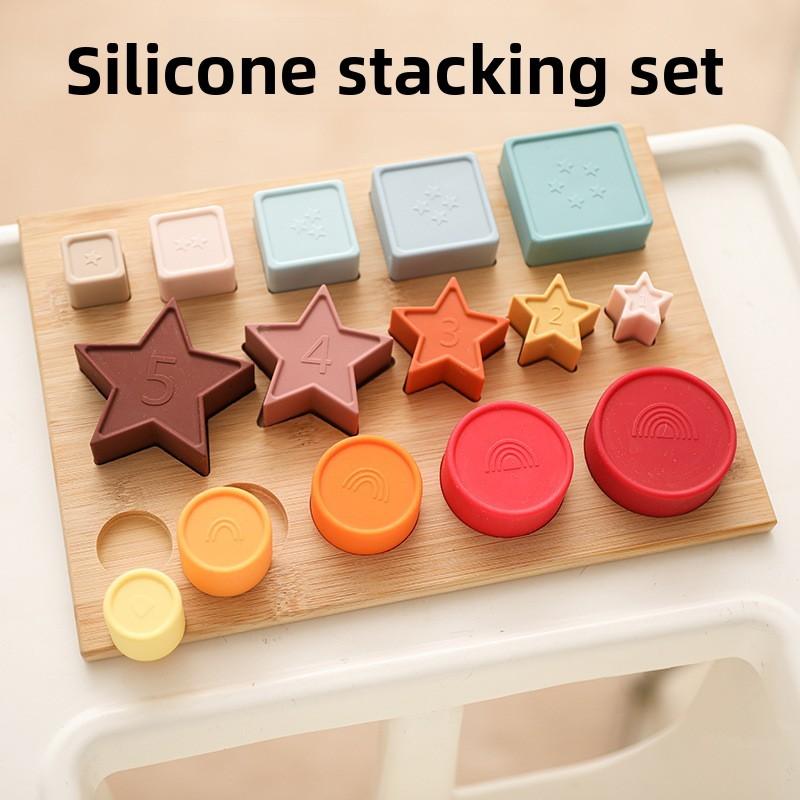 Baby Educational 3d Silicone Puzzle Blocks With Geometric Shapes For Infant Development