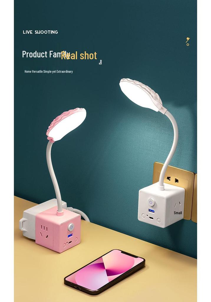 Magic Cube Multifunctional Converter: Remote Control Night Light, Socket Adapter, and Bedside Lamp Power Strip