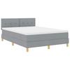 LED Box Spring Bed with Headboard Light Grey 140 x 200 cm Fabric