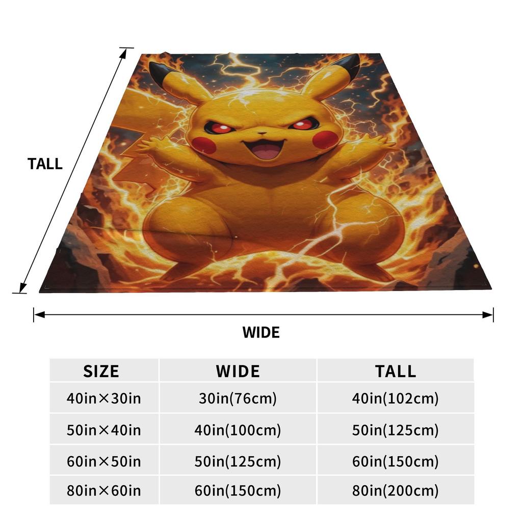 Pikachu Lightning Transformation Blanket Quality Soft  Bedding Throws Winter Students Couch Chair Sofa Bed Fluffy Bedspread