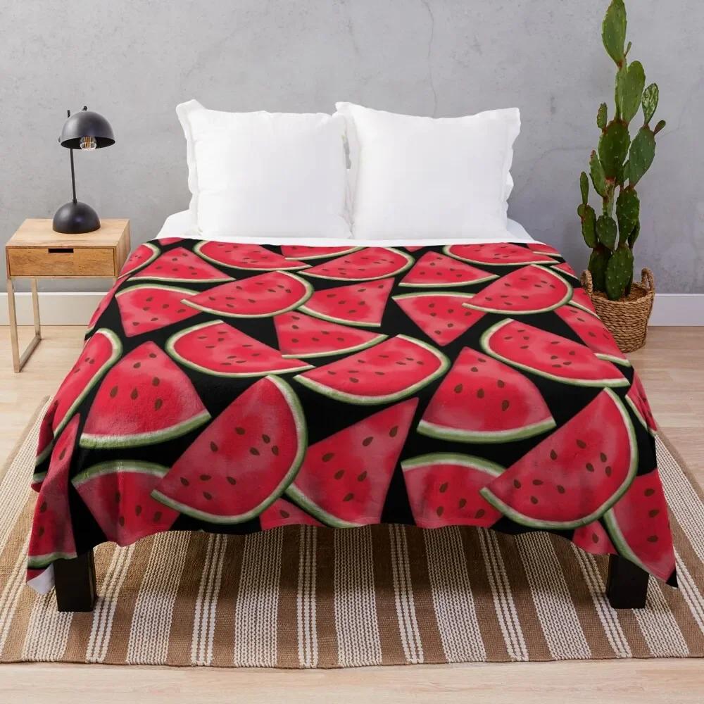 Coperta Morbida Anguria Rossa Matrimoniale Leggera in Pile di Flanella per Divano Letto Divano Viaggio Campeggio per Bambini Adulti