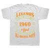 All Original Parts Made In 1960 TShirts 64th Birthday Gift Cotton TShirt Graphic Vintage Father Day Loose Style Short Sleeve