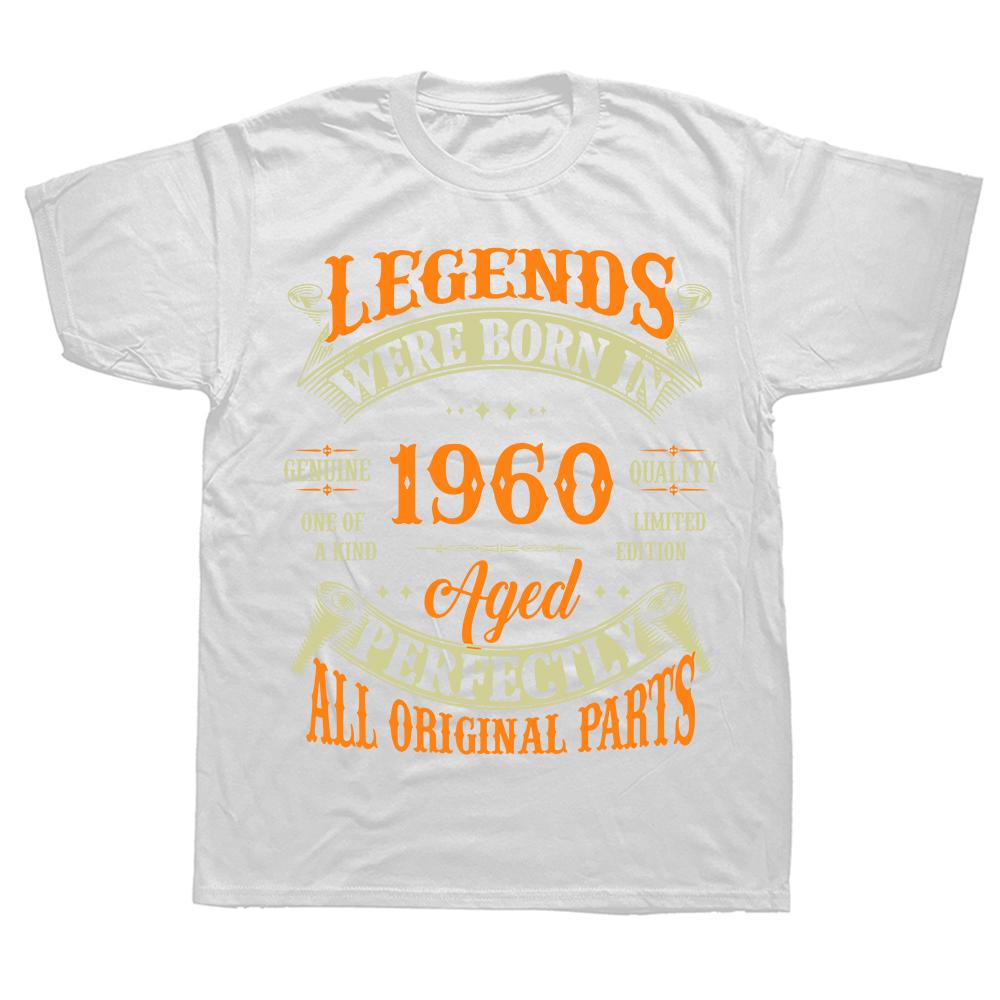 All Original Parts Made In 1960 TShirts 64th Birthday Gift Cotton TShirt Graphic Vintage Father Day Loose Style Short Sleeve