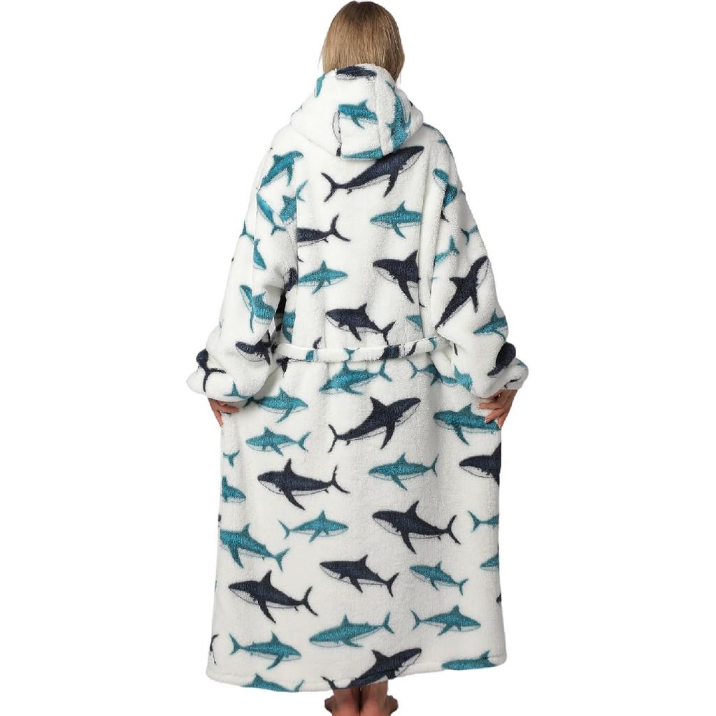 Wearable Blanket Hoodie for Adults Oversized Womens Blanket Hoodie Extra Long Blanket Hoodie with Big Pockets