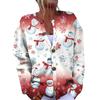 Women's Fashion Christmas Printed Long Sleeve Knitted Cardigan Button Down Jacket