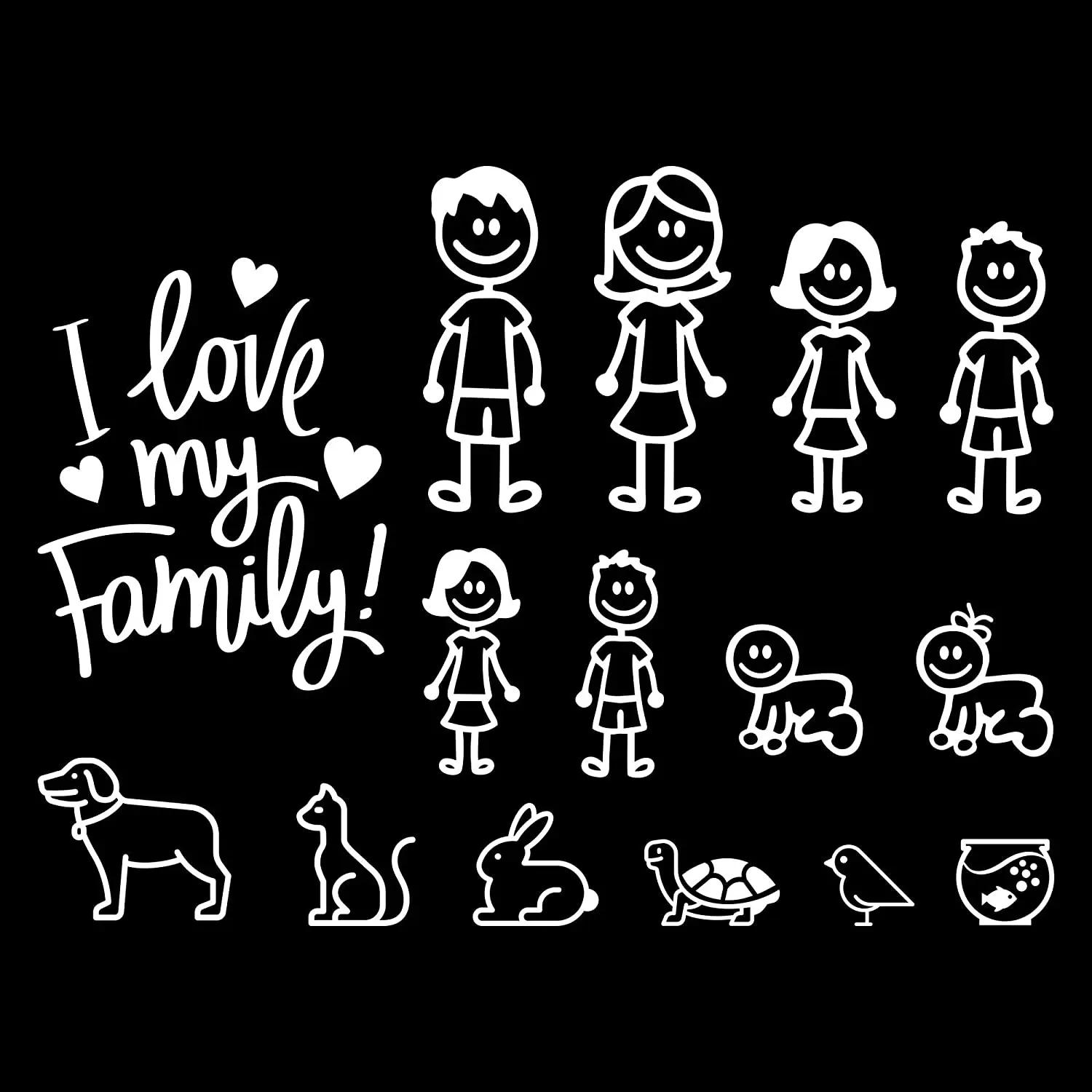 Autosticker Interessante Familie Auto's Motoren Raam Waterdicht Zonbescherming Sticker PVC Decoratieve Goederen,20cm/25cm/30 20cm zilver