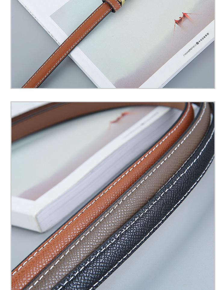 Women's Genuine Leather Thin Fashion Belt - Versatile Decorative Ins Style Waistband for Jeans