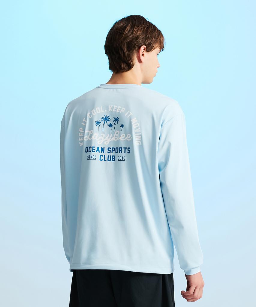 Leijibi Airfresh String Top Oversized M Long Sleeve Rash Guard Sky Blue