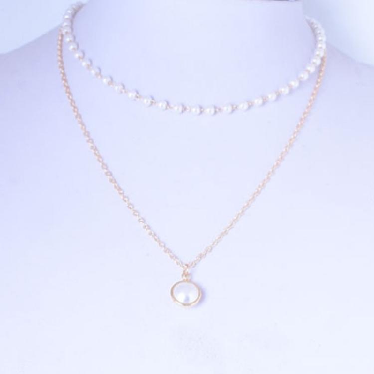 Trendy Imitation Pearls Pendant Necklace with Adjustable Length Stylish Jewelry Handmade Women's Stylish Accessory