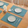 Nordic Linen Table Placemat Set Solid Color Heat Resistant Burlap Dining Mats Kitchen Table Western Food Plate Cup Mat Decor