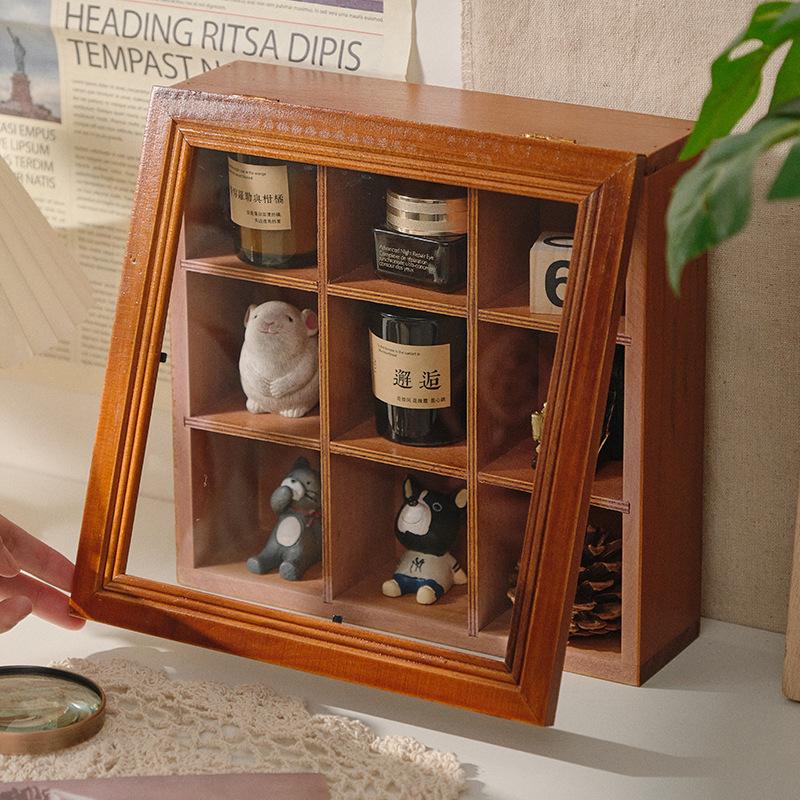 Square Acrylic Transparent Display Storage Box For Home Desk Organizer Nine Grid Storage Box For Accessories And Jewelry Management