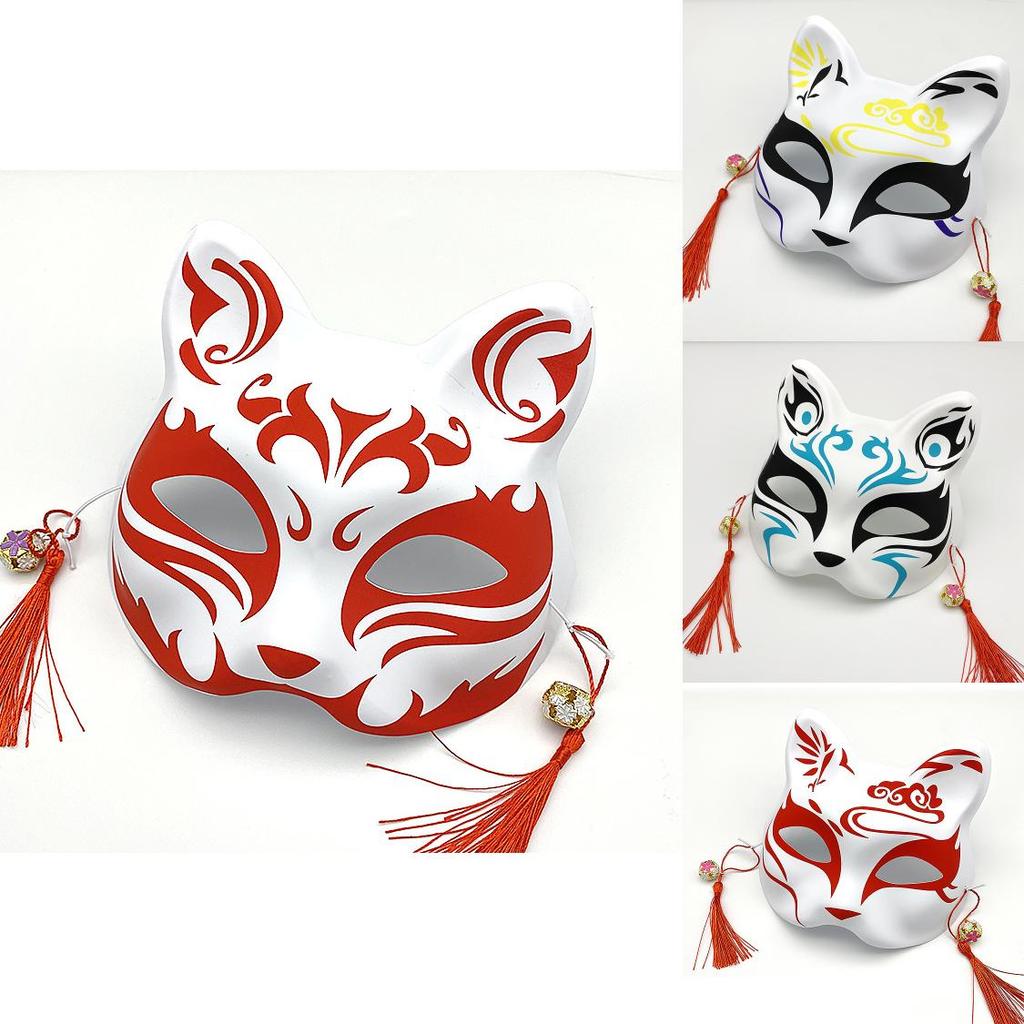 Halloween Handcrafted Fox Half Face Mask For Cosplay And Costume Party