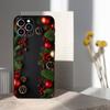 Christmas Art Decorations Phone Case For iPhone 17,16,15,14,13,12,11,Plus,Pro Max,XS,X,XR,SE,Mini,8,7,Soft Silicone Black