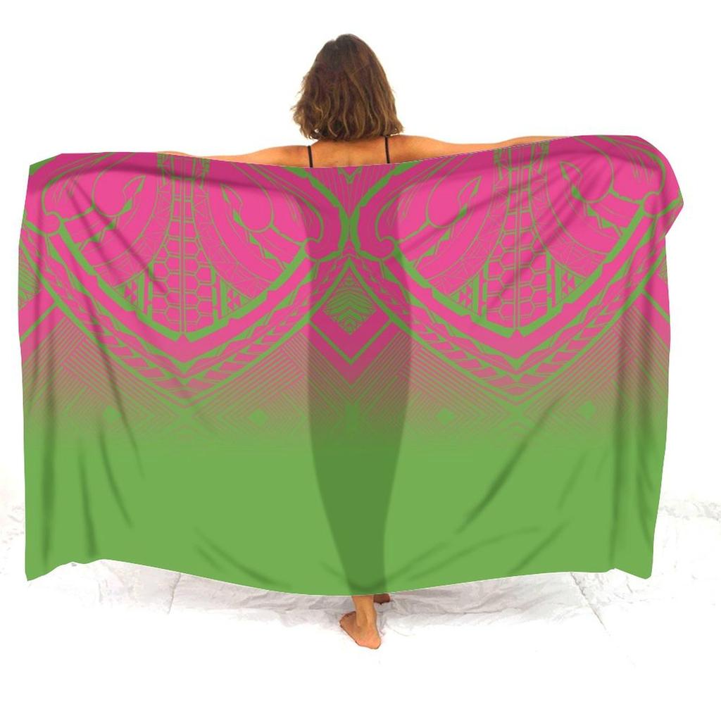 Soft And Comfortable Fabric Summer Beach Holiday Sun Sarong All-In-One Cover Coat Polynesian Print Tailored Women'S Sarong