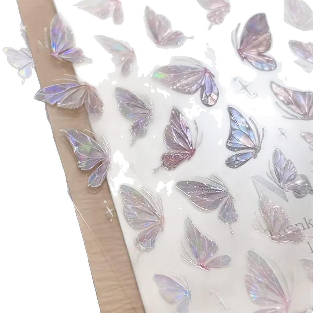 Αυτοκόλλητα Νυχιών Σχέδιο Νιφάδα Χιονιού με Κοχύλι Πεταλούδας – Παραμυθένια Χαριτωμένα, Σχέδιο Χριστουγέννων & Πρωτοχρονιάς