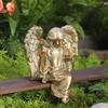 1 bronze angel and bird ornament, garden bonsai statue, home desktop decoration ornament, resin handicraft