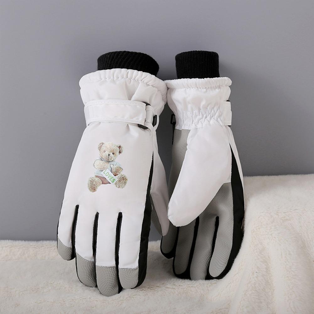 Warm Snow Gloves Waterproof Kids Winter Mittens Cute Children Ski Gloves  Mountaineering