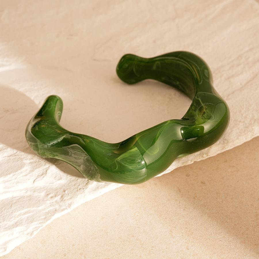 DIEZI 7 Style Fashion Irregular Geometric Resin Bangles Vintage Punk CCB Gold Color Bracelet Bangle For Women Men Gift Jewelry