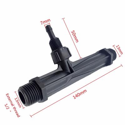Zemědělský Venturiho hnojivový injektorový kit s 1/2 palcovým až 3/4 palcovým závitem Skleníková zavlažovací armatura Injektor ozonu 1 sada