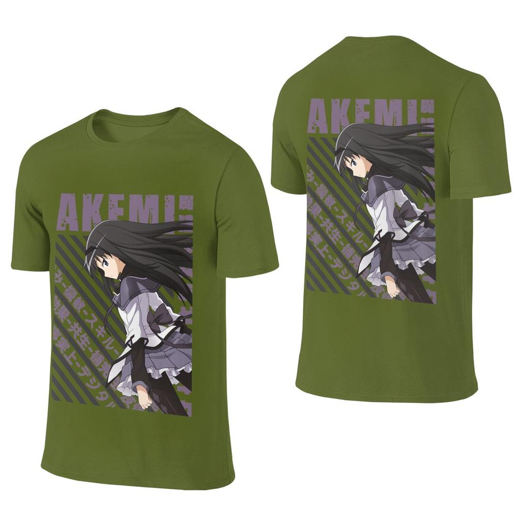 Mahou Shoujo Madoka Magica Homura Akemi Soft And Glutinous Reversible Tshirt Lazy Vibe Solid Color Basic Tee
