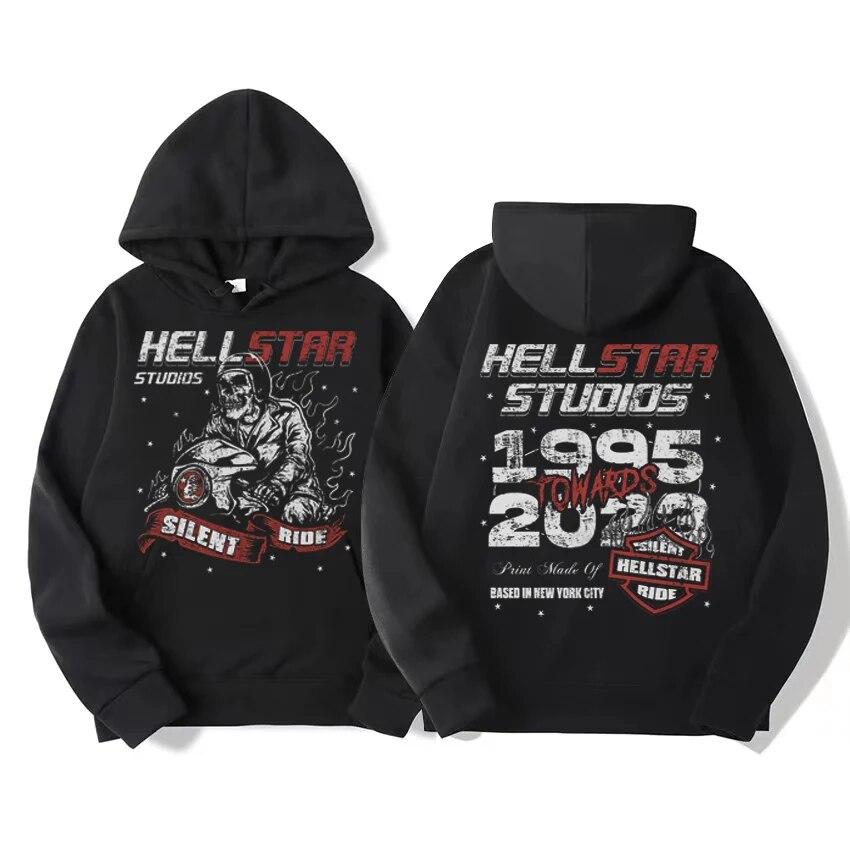 Толстовка с принтом Hellstar, унисекс и WoУнисекс, осень/зима, толстовка с капюшоном в стиле Харадзюку, винтажная большая куртка унисекс, уличная одежда L