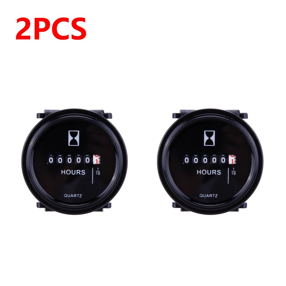 1-5pcs Engine Hour Meter Round Time Counter 6V-80V Quartz Car Timer Hour Meter Counter Gauge For Car Marine Boat Tractor Engine